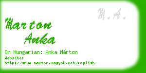 marton anka business card